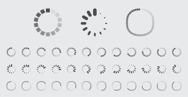 循环加载缓冲图标矢量集图片下载