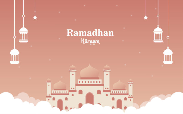 矢量清真寺的天空说明斋月卡里姆图片下载