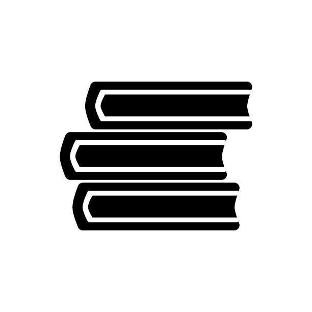 堆叠的书线矢量图标。研究的象征。平面设计。图片下载