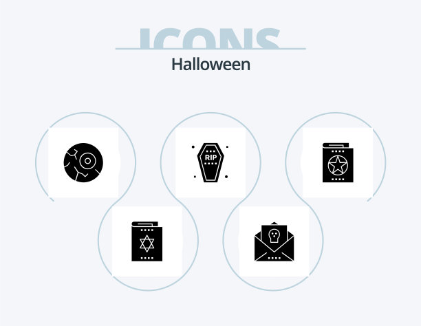 万圣节符号图标包5图标设计葬礼图片下载