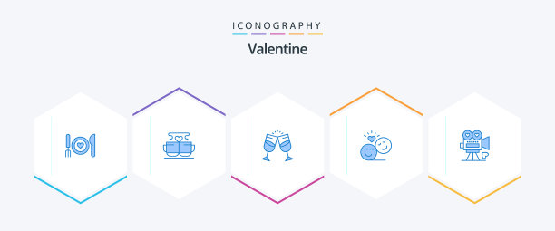 情人节25蓝色图标包包括笑脸图片下载
