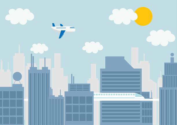 现代建筑，城市和城镇矢量股票插图图片下载