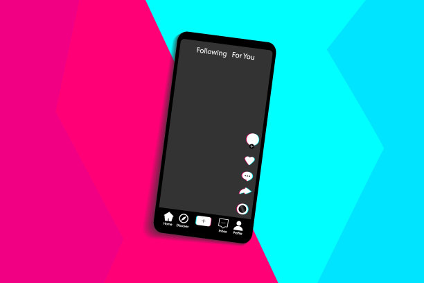 移动社交网络界面的背景与彩色元素。平面风格的背景，灵感来自流行的社交网络。矢量图图片下载