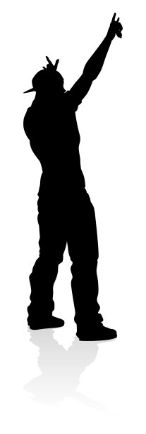 歌手流行乡村或摇滚明星剪影图片下载