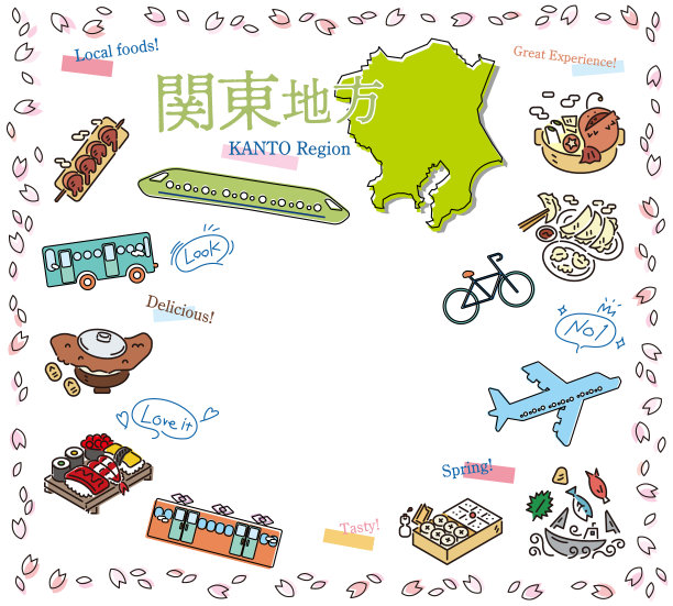 日本关东地区春季美食旅游图集(线描)图片下载