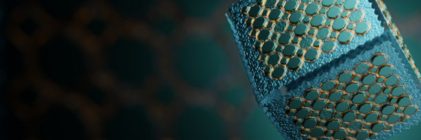 宽横幅广告和您的设计。现代时尚的抽象设计海报，金色线条和绿色几何图案。3 d渲染。图片下载