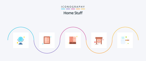 家庭用品平5图标包，包括厨房图片下载