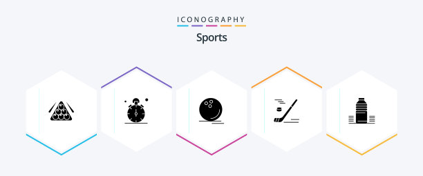 运动25字形图标包包括冬季曲棍球图片下载