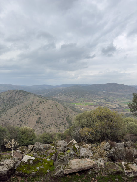 背靠天空的农业景观图片下载