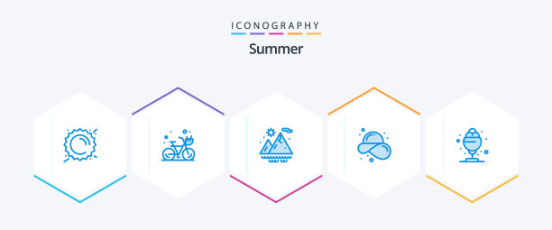 夏季25蓝色图标包包括冰棍图片下载