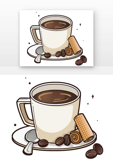 卡通咖啡蛋卷图片下载