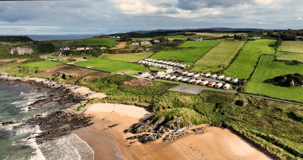 爱尔兰多尼戈尔郡卡尔达夫大篷车公园沙滩航拍照片图片下载