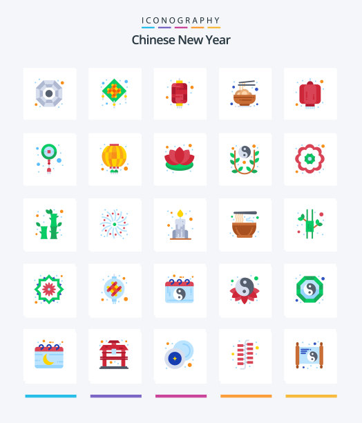 创意中国新年25平图标包这样图片下载