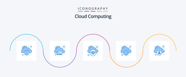 云计算蓝色5图标包包括云图片下载