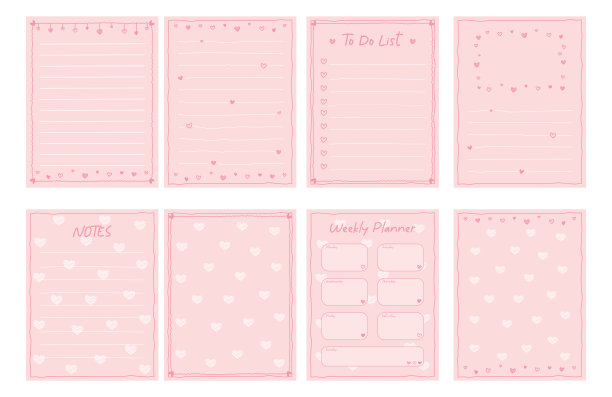 手绘粉色纸涂鸦书写，情人节图片下载