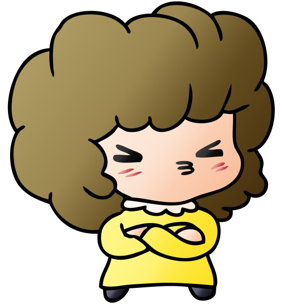 渐变卡通插画一个可爱的十字卡哇伊女孩图片下载