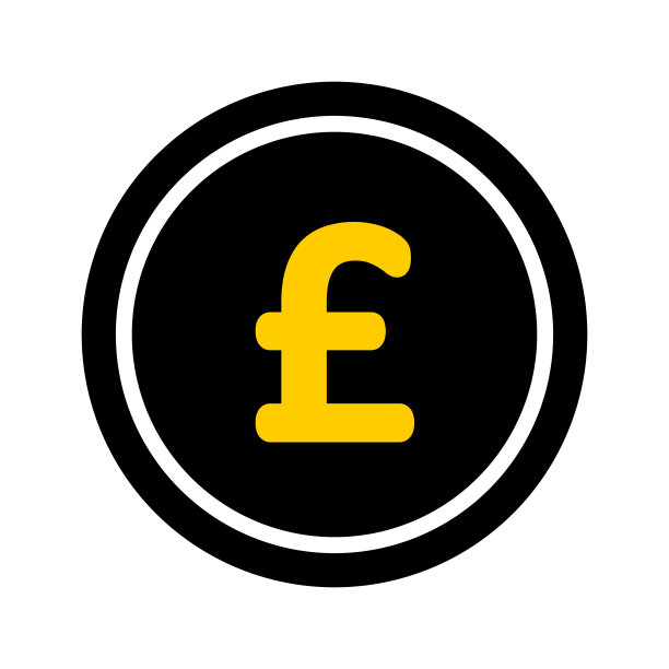 英国英镑硬币符号插图矢量图标。平面设计。图片下载