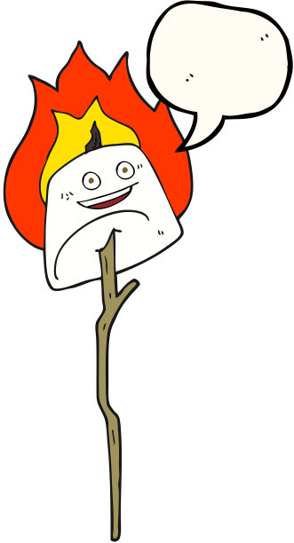 手绘语音泡泡卡通烤棉花糖图片下载