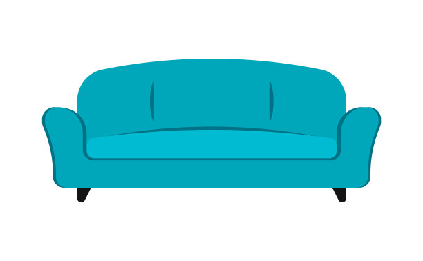 沙发图标卡通动画矢量插图孤立的白色背景图片下载