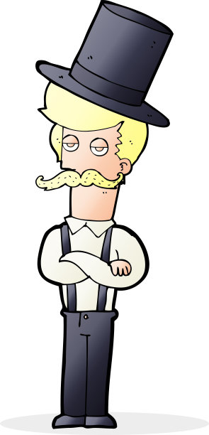 戴礼帽的卡通人物图片下载