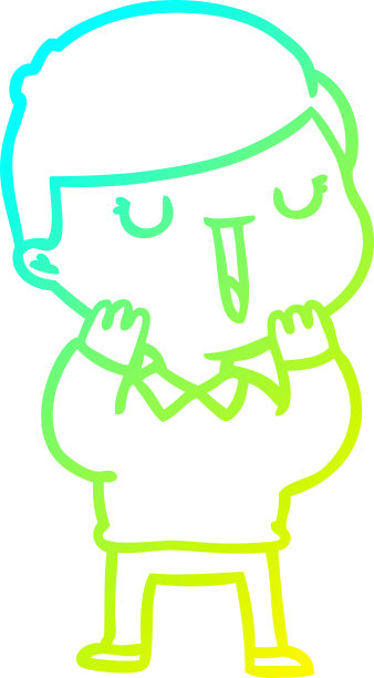 冷梯度线画一个卡通快乐男孩图片下载