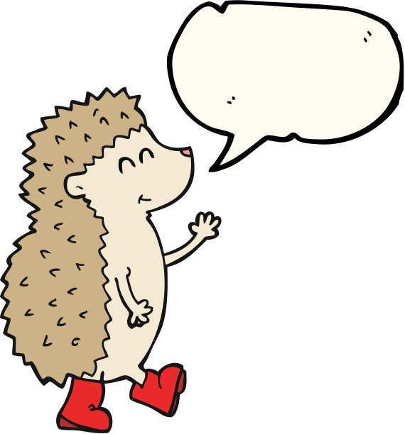 可爱的手绘语音泡泡卡通刺猬图片下载