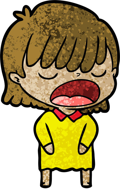 卡通女人大声说话图片下载