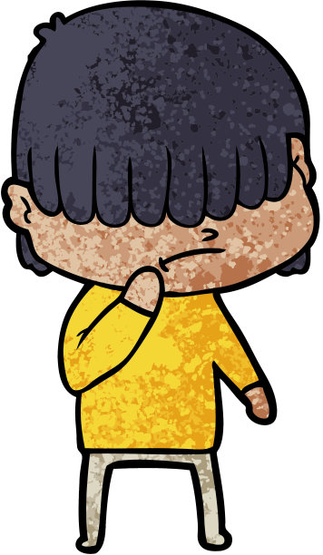 头发凌乱的卡通男孩图片下载