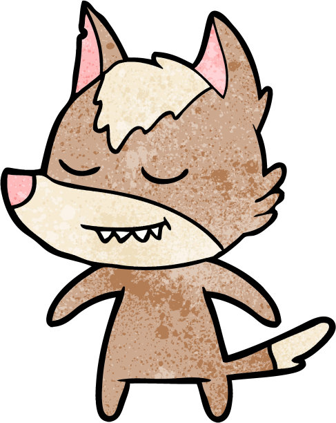 友好的卡通狼图片下载