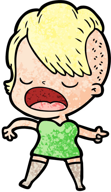 卡通酷潮女孩说话图片下载