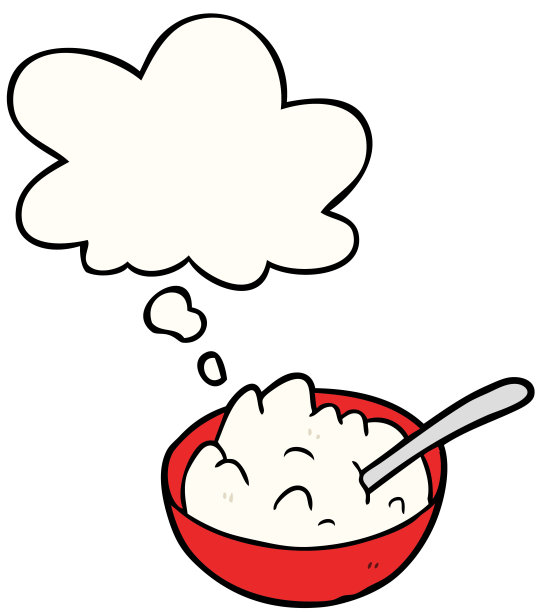 卡通碗的粥里有思想泡泡图片下载