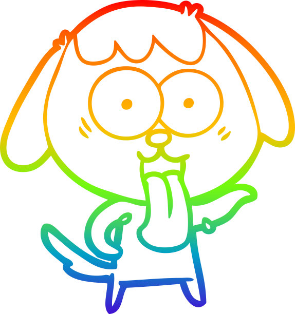 彩虹渐变线绘制一个可爱的卡通狗图片下载