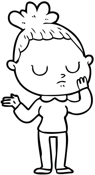 卡通冷静女人图片下载