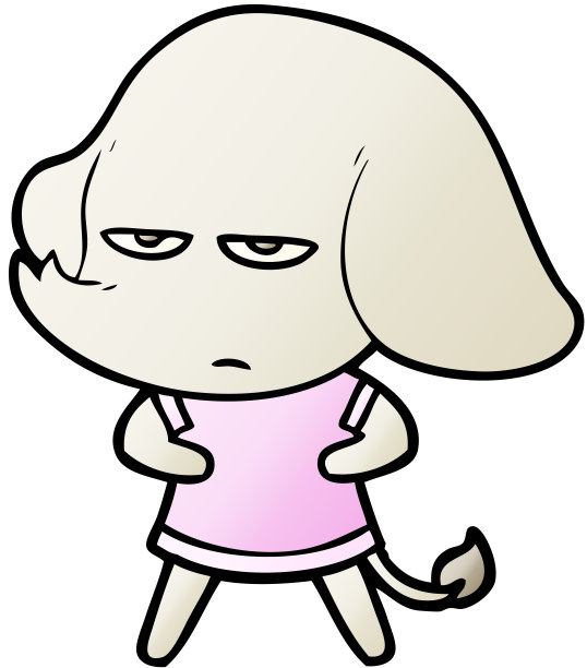 恼怒的卡通大象图片下载