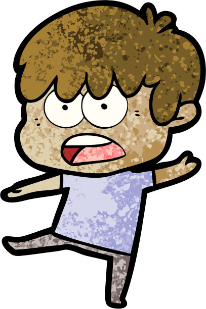 忧心忡忡的卡通男孩图片下载