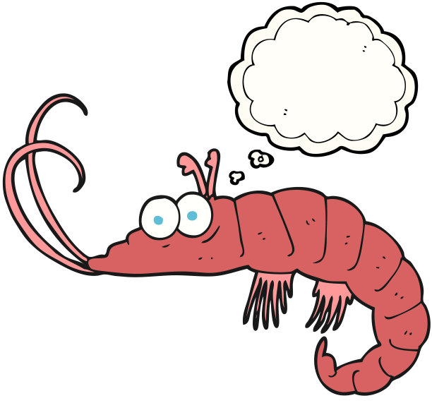 手绘思想泡泡卡通虾图片下载