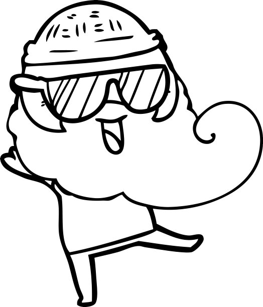 快乐的粉红胡子男人图片下载