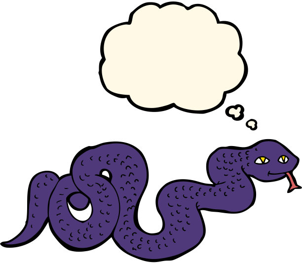 带有思想泡泡的卡通蛇图片下载