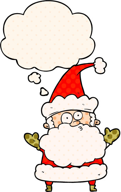 漫画把圣诞老人和思想泡泡搞混了图片下载