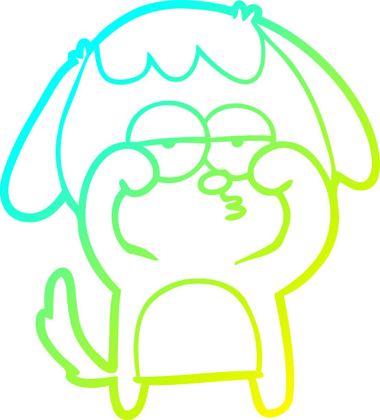 冷梯度线绘制卡通累狗图片下载