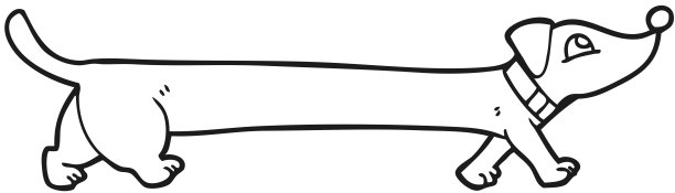 手绘黑白卡通腊肠犬图片下载