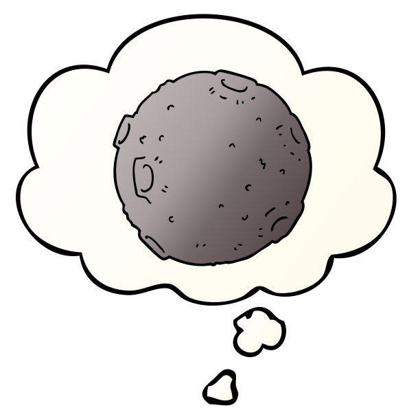 卡通月亮与思想泡沫在平滑渐变风格图片下载