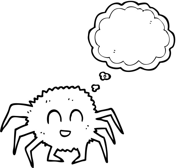 手绘思想泡泡卡通蜘蛛图片下载