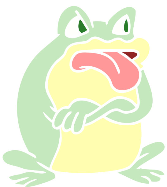 脾气暴躁的平色风格卡通青蛙图片下载