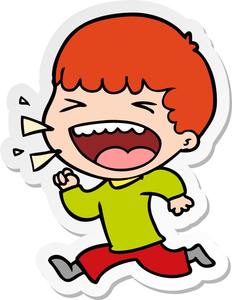 卡通大笑男人贴纸图片下载