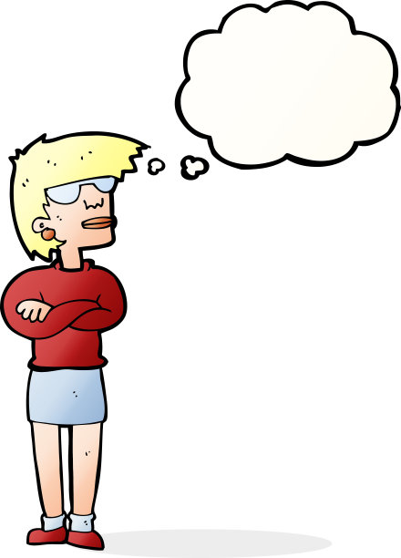 卡通惹恼了思想泡泡的女人图片下载