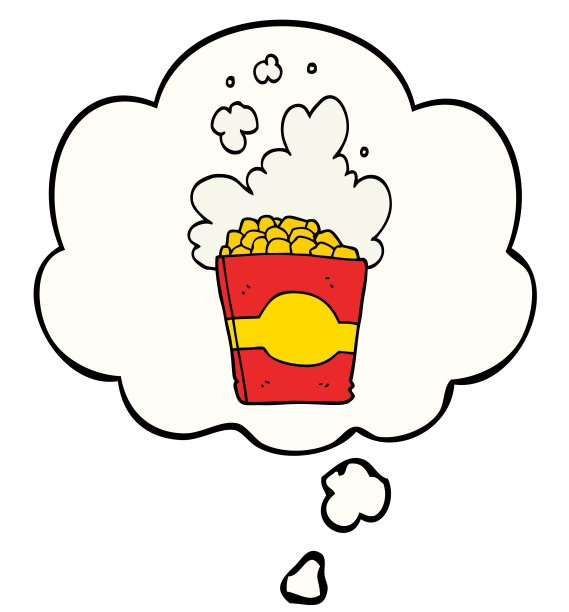 带有思想泡泡的卡通爆米花图片下载