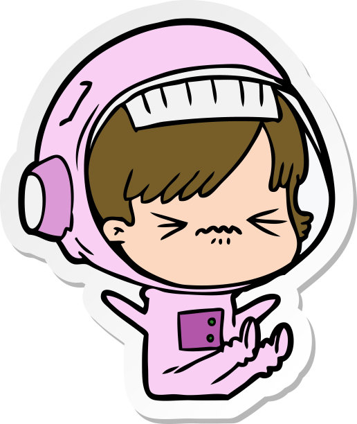 一个卡通女宇航员的贴纸图片下载