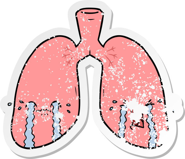 心疼贴纸的卡通肺哭图片下载