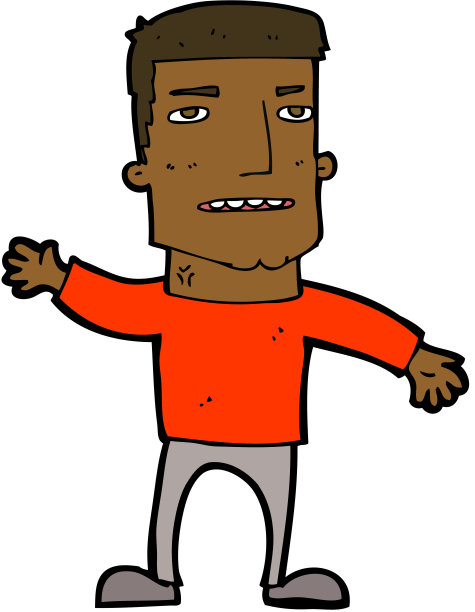 卡通挥手的紧张男子图片下载